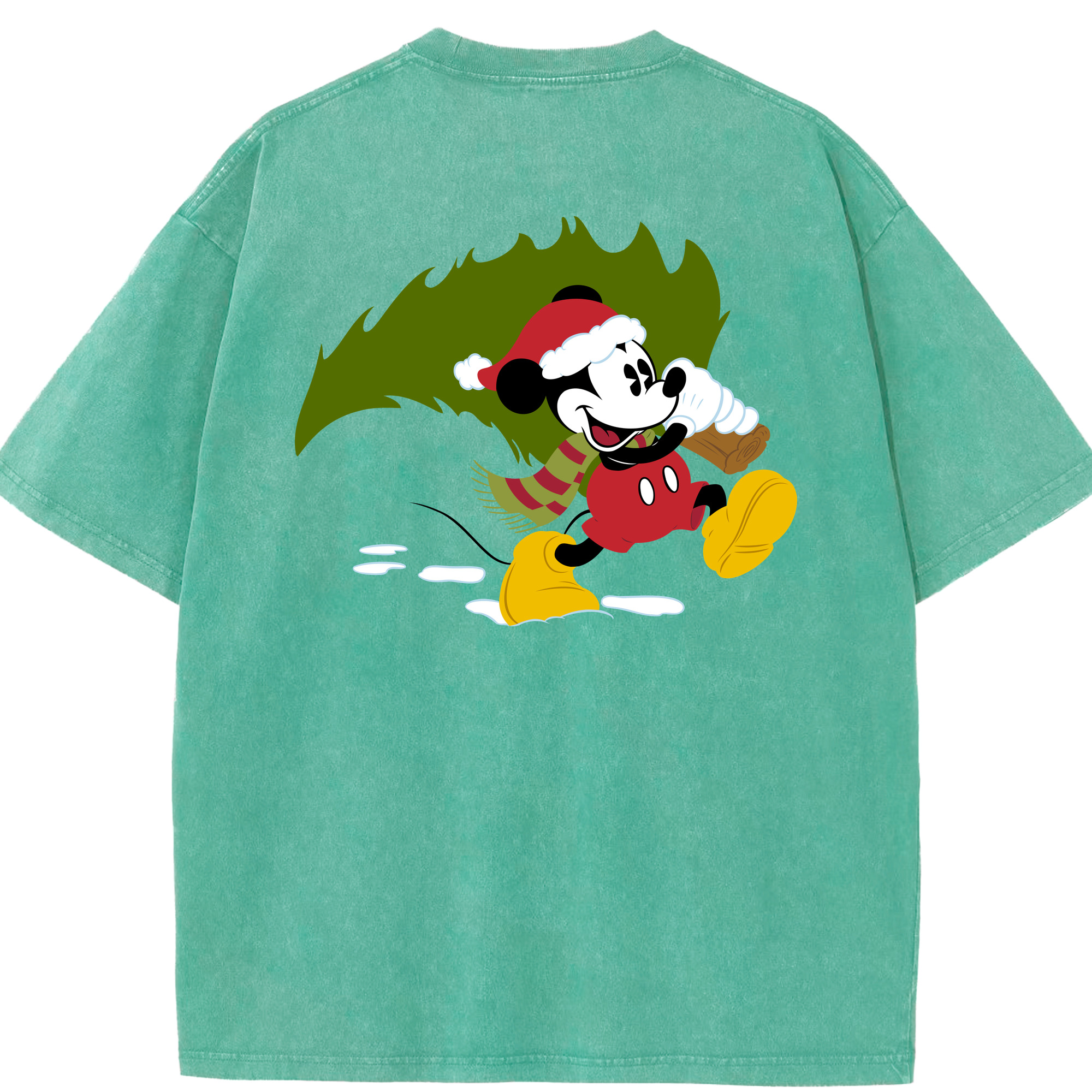 （画像用） ミッキーマウス Mickey Mouse 綿100% ヴィンテージ風 半袖Tシャツ（背面プリント）